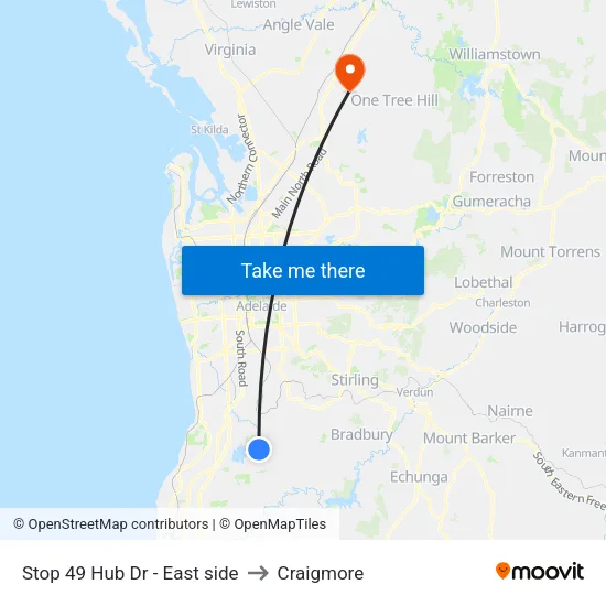 Stop 49 Hub Dr - East side to Craigmore map