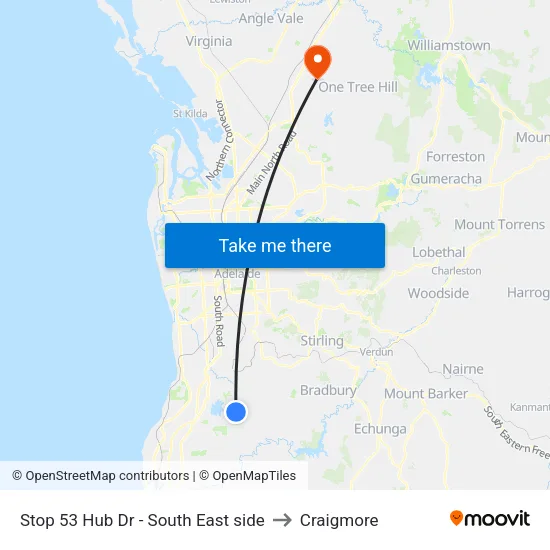 Stop 53 Hub Dr - South East side to Craigmore map
