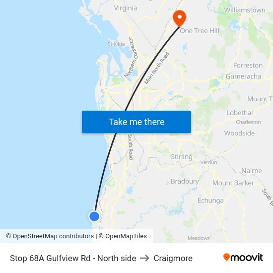 Stop 68A Gulfview Rd - North side to Craigmore map