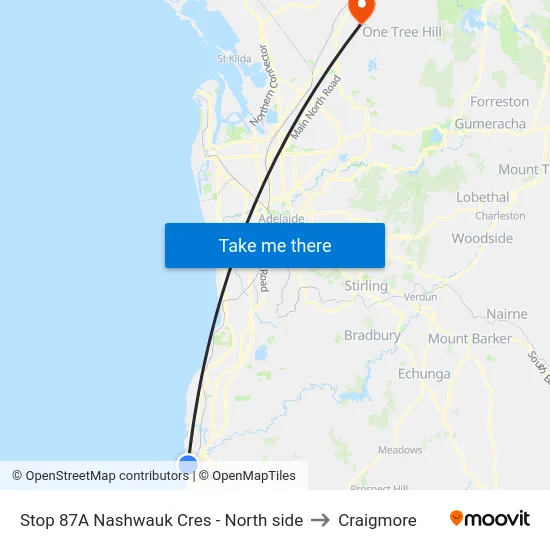 Stop 87A Nashwauk Cres - North side to Craigmore map