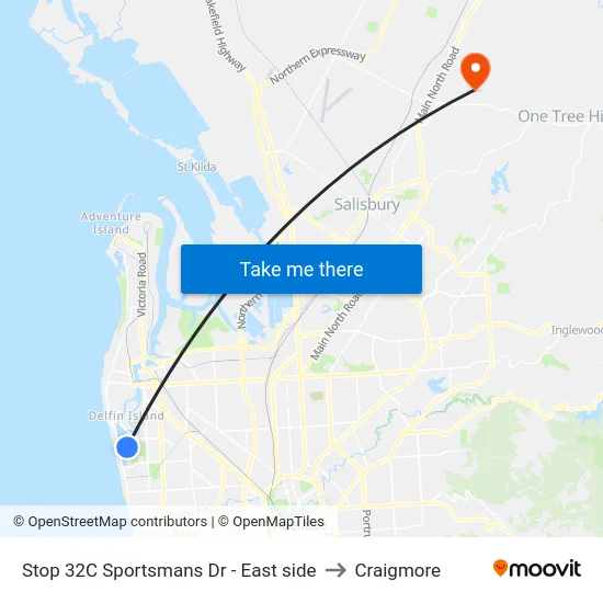 Stop 32C Sportsmans Dr - East side to Craigmore map