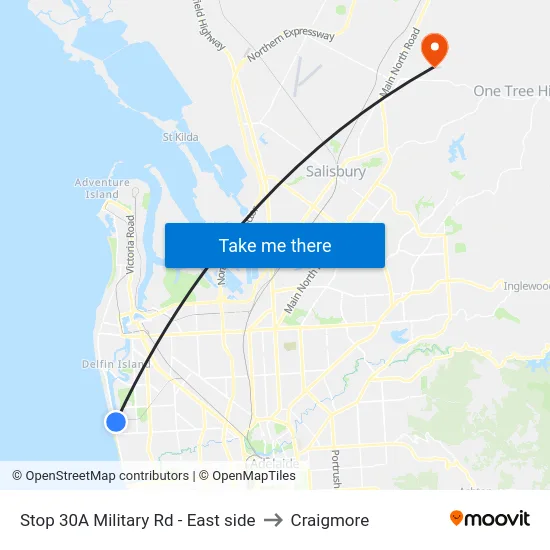 Stop 30A Military Rd - East side to Craigmore map