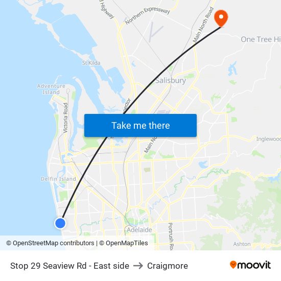 Stop 29 Seaview Rd - East side to Craigmore map