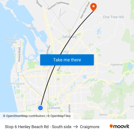 Stop 6 Henley Beach Rd - South side to Craigmore map