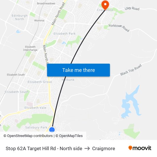 Stop 62A Target Hill Rd - North side to Craigmore map