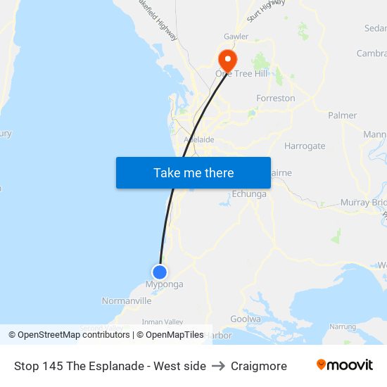 Stop 145 The Esplanade - West side to Craigmore map