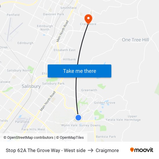 Stop 62A The Grove Way - West side to Craigmore map