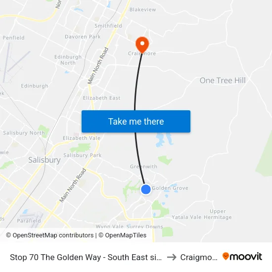 Stop 70 The Golden Way - South East side to Craigmore map