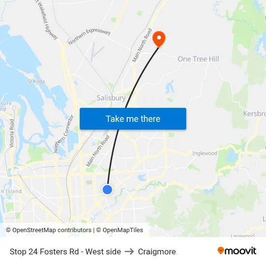 Stop 24 Fosters Rd - West side to Craigmore map