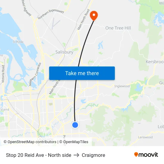Stop 20 Reid Ave - North side to Craigmore map