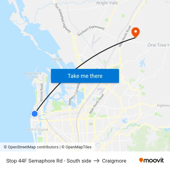 Stop 44F Semaphore Rd - South side to Craigmore map