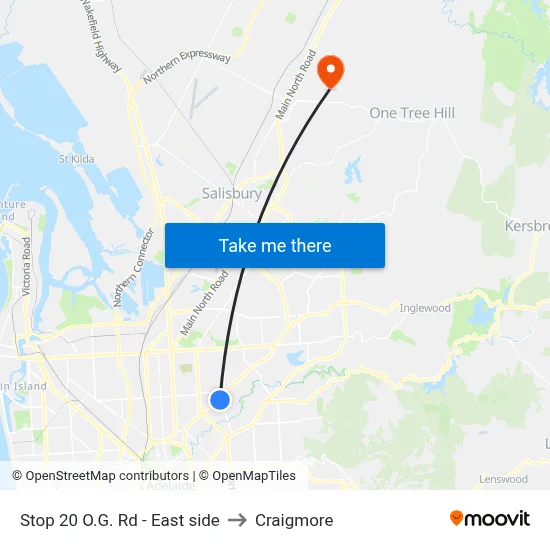 Stop 20 O.G. Rd - East side to Craigmore map