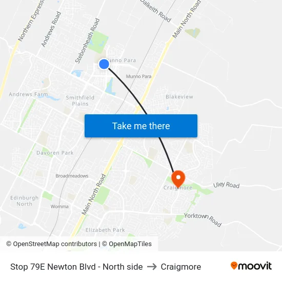 Stop 79E Newton Blvd - North side to Craigmore map