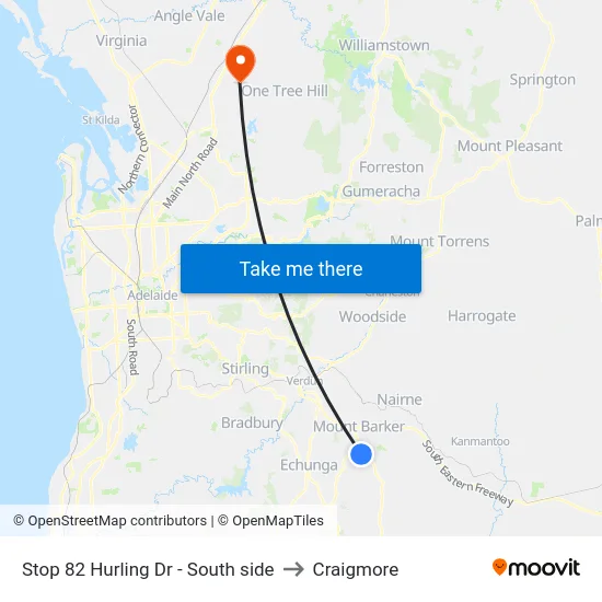 Stop 82 Hurling Dr - South side to Craigmore map