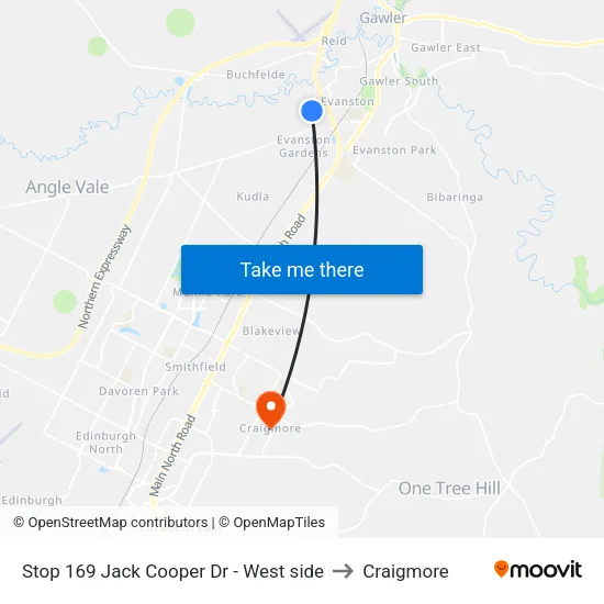 Stop 169 Jack Cooper Dr - West side to Craigmore map