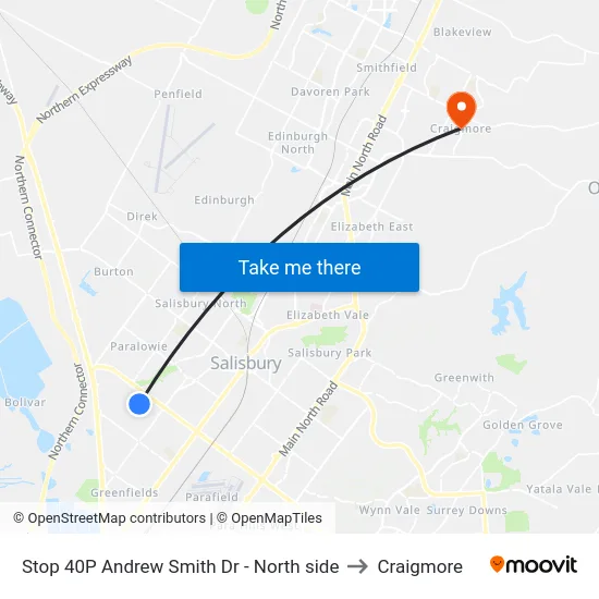 Stop 40P Andrew Smith Dr - North side to Craigmore map