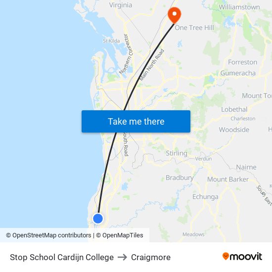 Stop School Cardijn College to Craigmore map