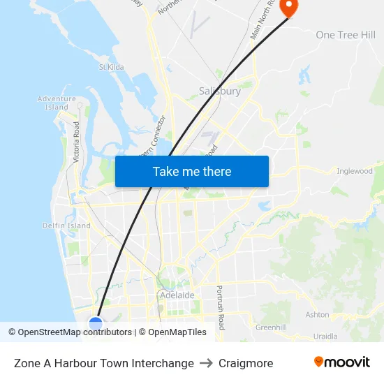 Zone A Harbour Town Interchange to Craigmore map