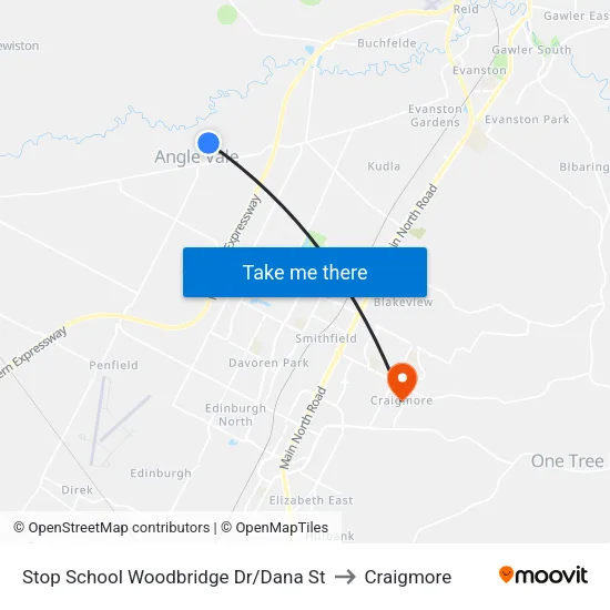 Stop School Woodbridge Dr/Dana St to Craigmore map