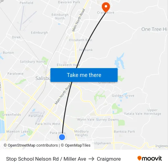 Stop School Nelson Rd / Miller Ave to Craigmore map