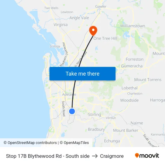 Stop 17B Blythewood Rd - South side to Craigmore map