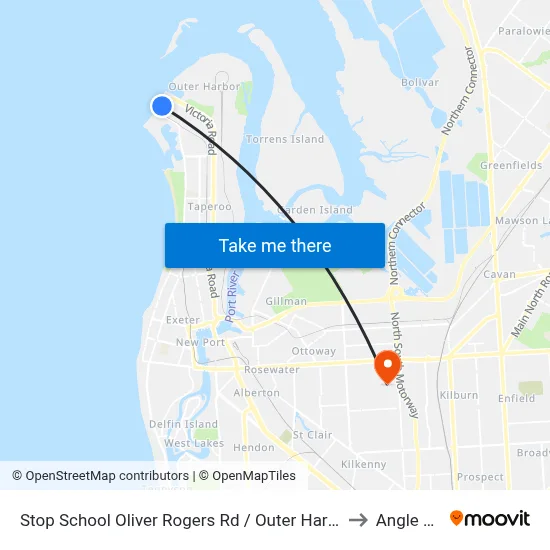 Stop School Oliver Rogers Rd / Outer Harbor Railway to Angle Park map