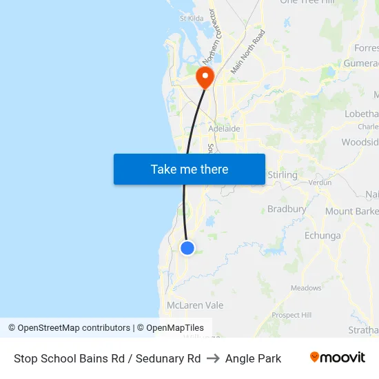 Stop School Bains Rd / Sedunary Rd to Angle Park map