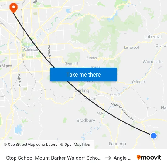 Stop School Mount Barker Waldorf School Sims Rd to Angle Park map