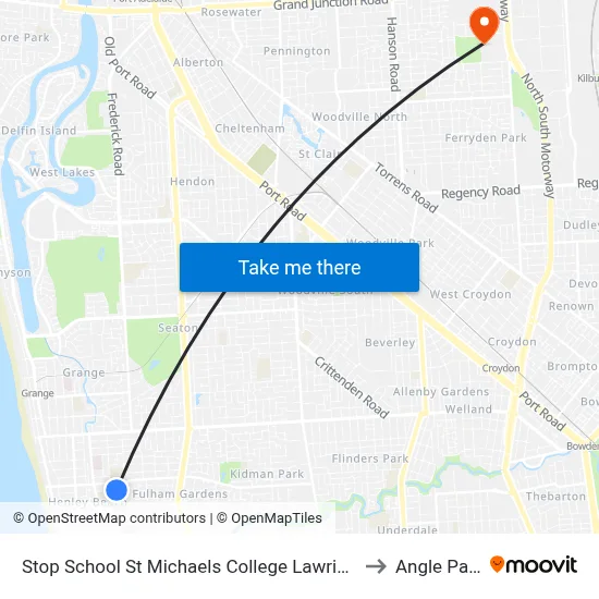 Stop School St Michaels College Lawrie St to Angle Park map