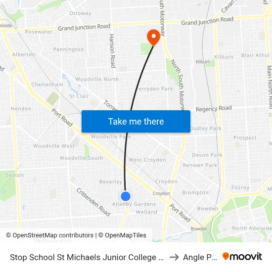 Stop School St Michaels Junior College East Av to Angle Park map