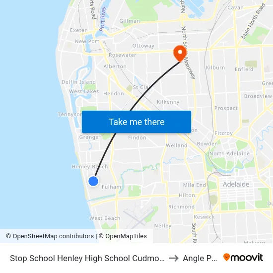 Stop School Henley High School Cudmore Tce to Angle Park map