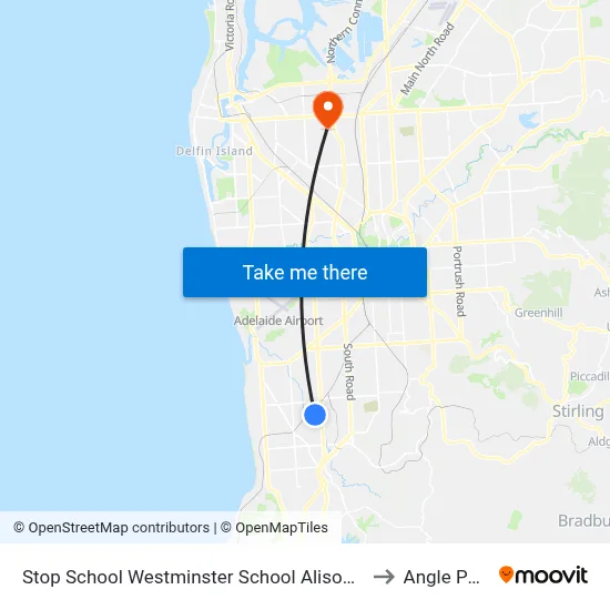Stop School Westminster School Alison Av to Angle Park map