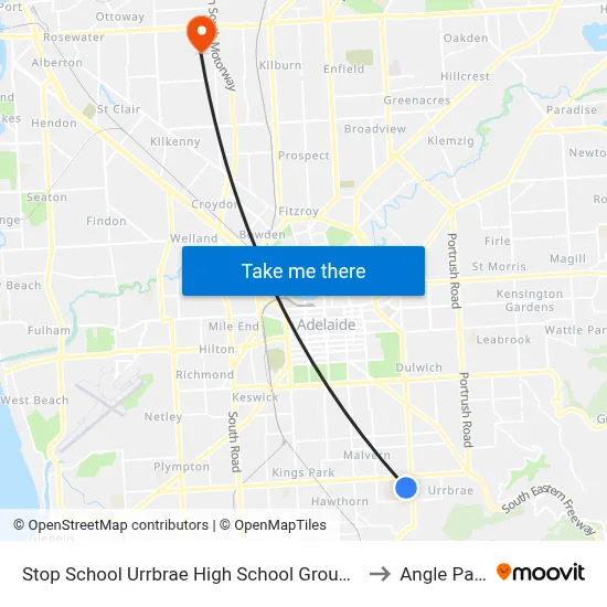 Stop School Urrbrae High School Grounds to Angle Park map