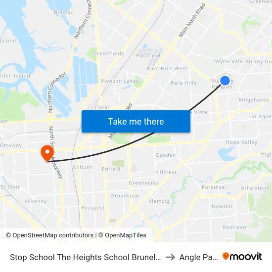 Stop School The Heights School Brunel Dr to Angle Park map
