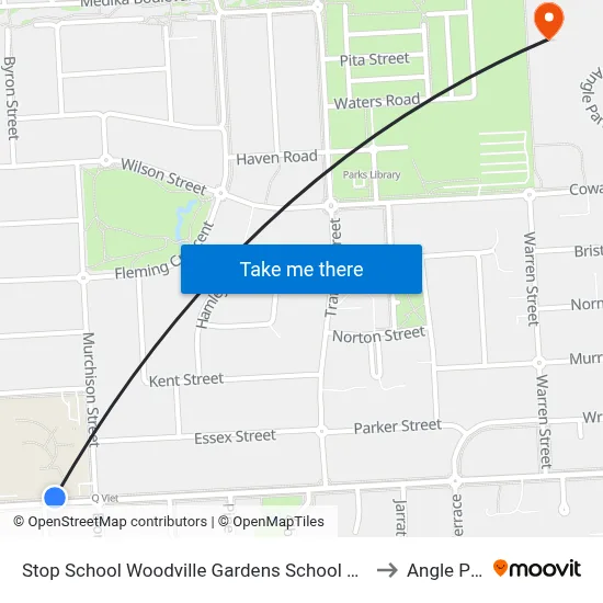 Stop School Woodville Gardens School Ridley Gr to Angle Park map