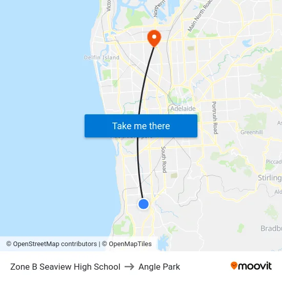 Zone B Seaview High School to Angle Park map
