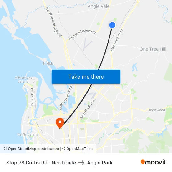 Stop 78 Curtis Rd - North side to Angle Park map