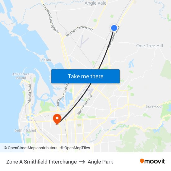 Zone A Smithfield Interchange to Angle Park map