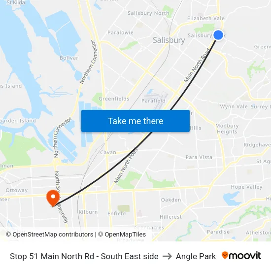 Stop 51 Main North Rd - South East side to Angle Park map