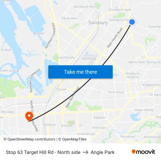 Stop 63 Target Hill Rd - North side to Angle Park map