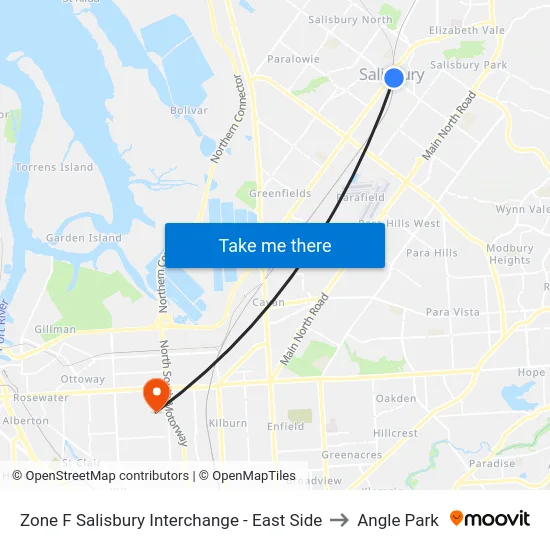 Zone F Salisbury Interchange - East Side to Angle Park map