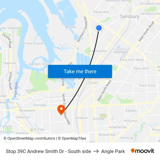 Stop 39C Andrew Smith Dr - South side to Angle Park map