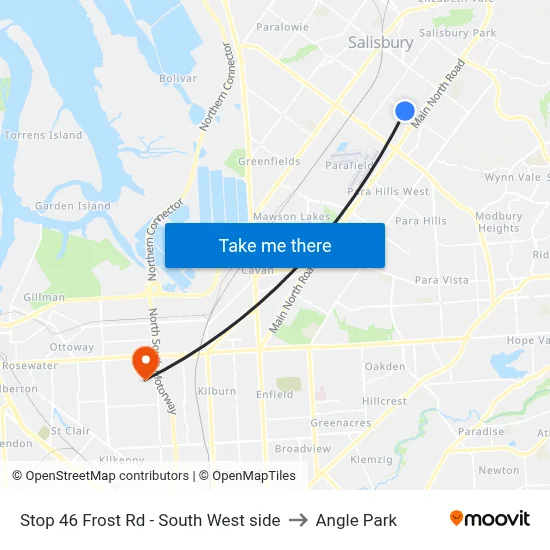 Stop 46 Frost Rd - South West side to Angle Park map
