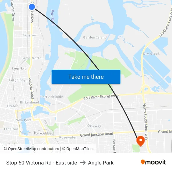 Stop 60 Victoria Rd - East side to Angle Park map