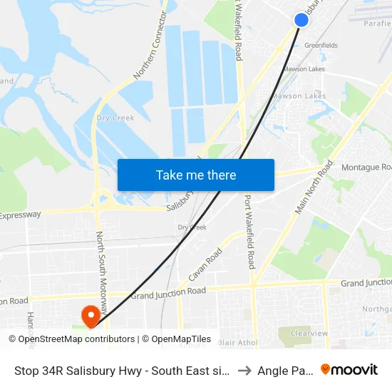 Stop 34R Salisbury Hwy - South East side to Angle Park map
