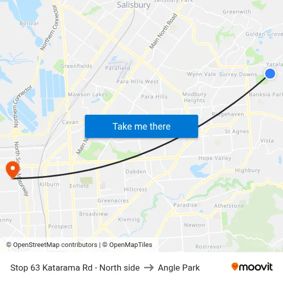 Stop 63 Katarama Rd - North side to Angle Park map