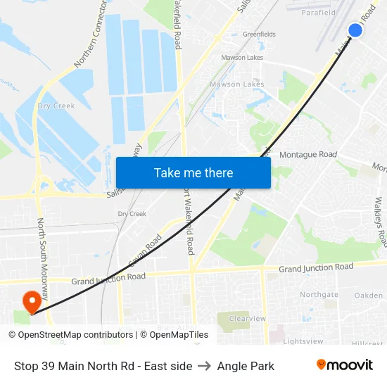 Stop 39 Main North Rd - East side to Angle Park map