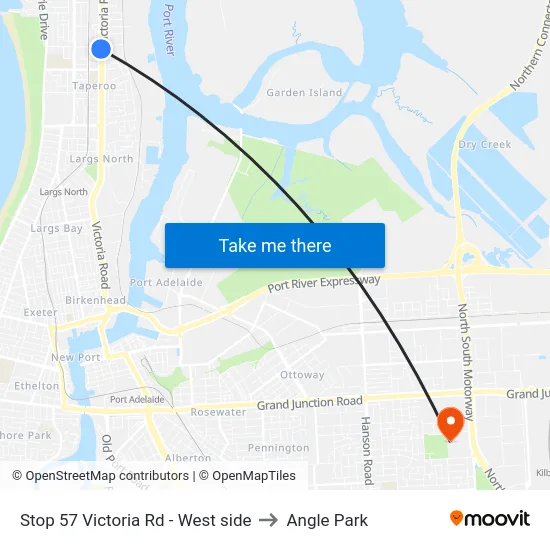 Stop 57 Victoria Rd - West side to Angle Park map