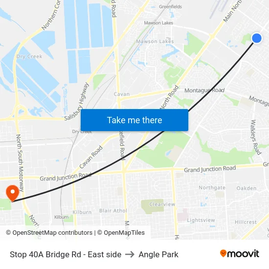 Stop 40A Bridge Rd - East side to Angle Park map