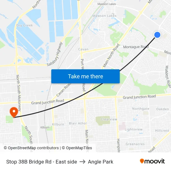Stop 38B Bridge Rd - East side to Angle Park map
